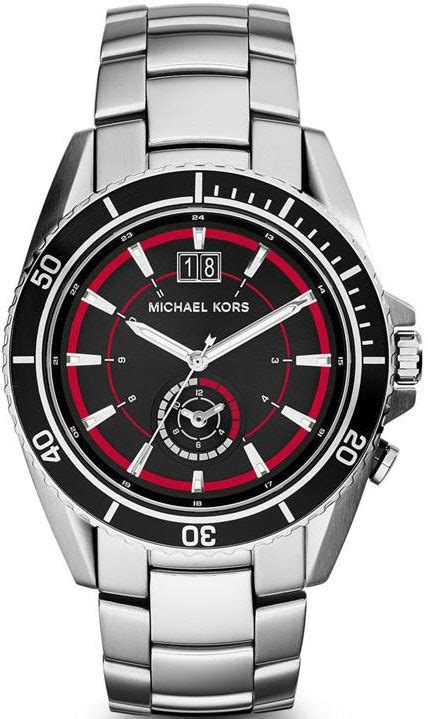 michael kors jetmaster silver black quartz analog men's watch mk8401